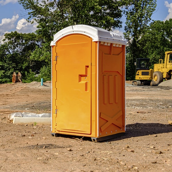 how often are the portable restrooms cleaned and serviced during a rental period in Harvard Nebraska